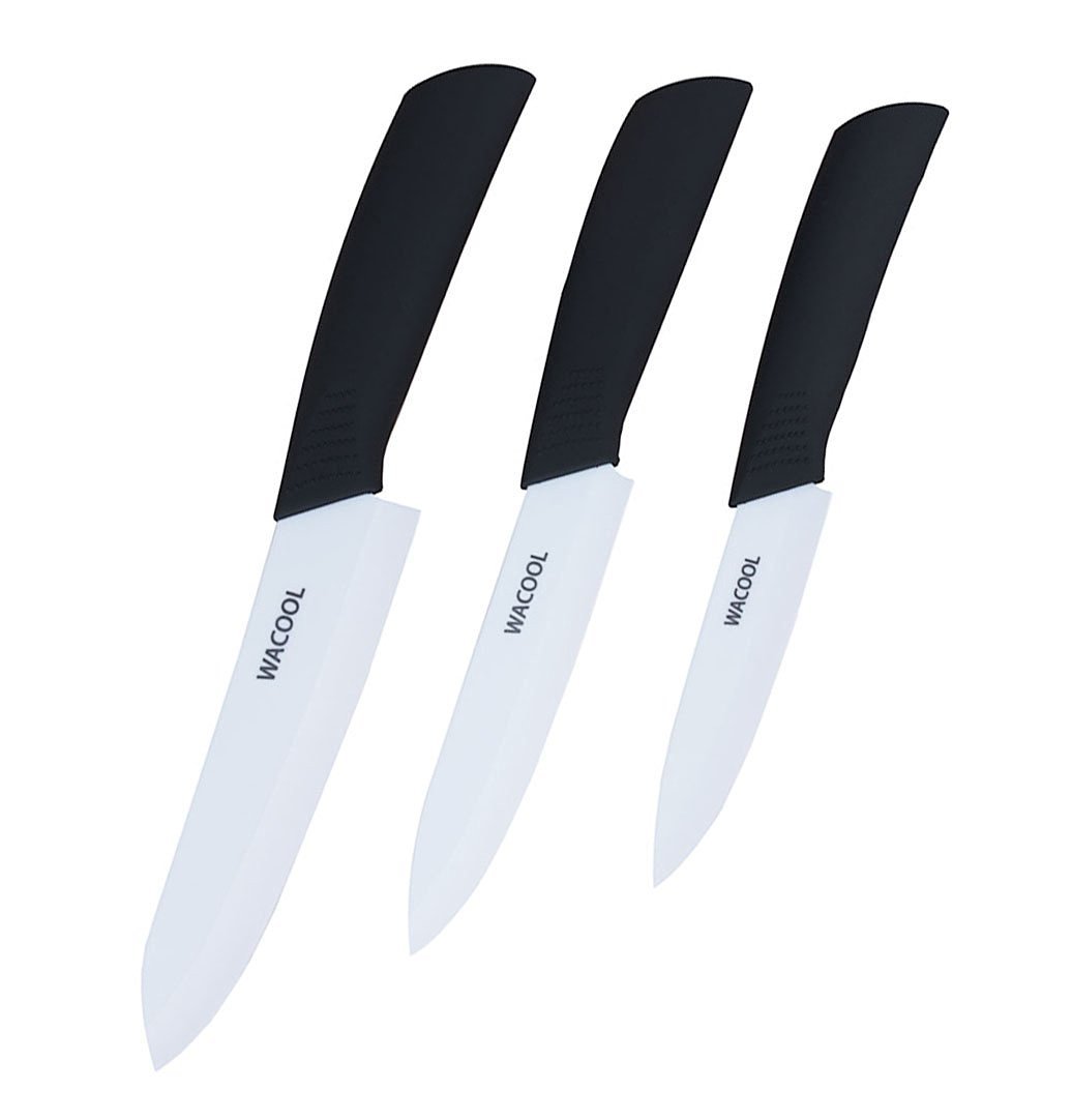 WACOOL Ceramic Knife Set 3Piece (Includes 6inch Chef's Knife, 5inch