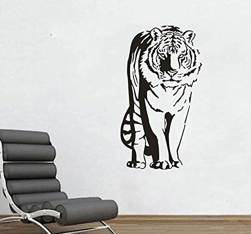ValueVinylArt Tiger Standing Large Wall Decal 22"x39" (Black)