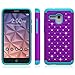 Fierce XL Case, EC™ Hybrid [Dual Layer] [Drop Protection] Studded Rhinestone Crystal Bling Protective Case Cover For Alcatel OneTouch Fierce XL (Purple+Teal)