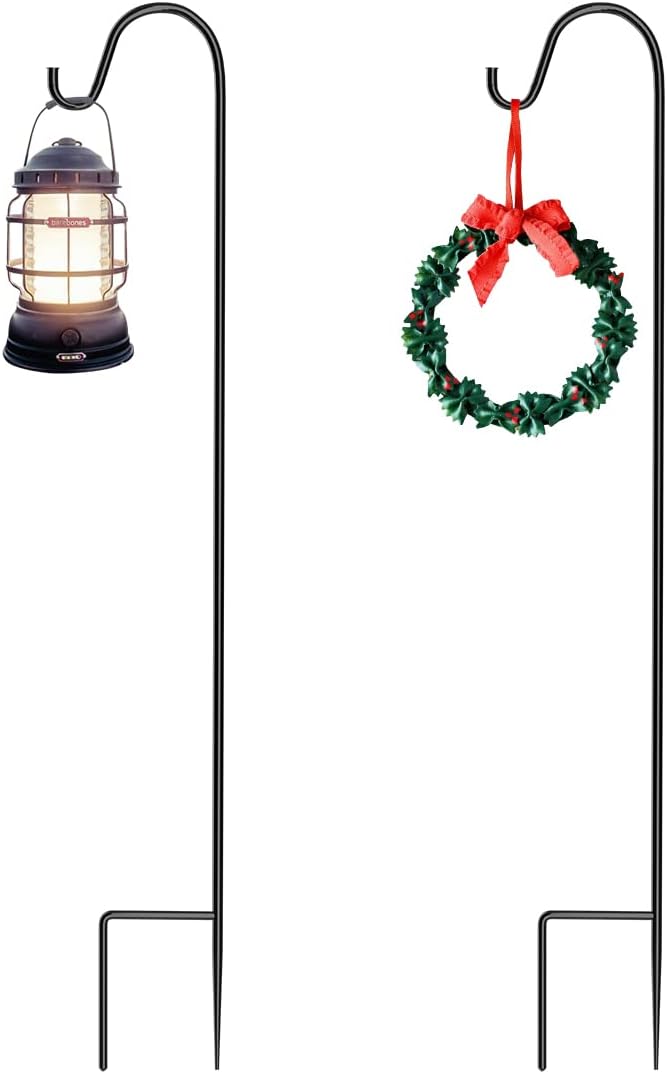 COSANSYS 2 Pack Heavy Duty Shepherds Hooks 100cm for Lanterns & Decor