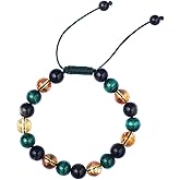 Citrine Malachite Golden Obsidian Triple Protection Bracelet - Feng Shui Lucky Obsidian bracelet for Men & Women (Adjustable) ,Attracts Wealth and Success, Relieves Stress, Money Magnet bracelet