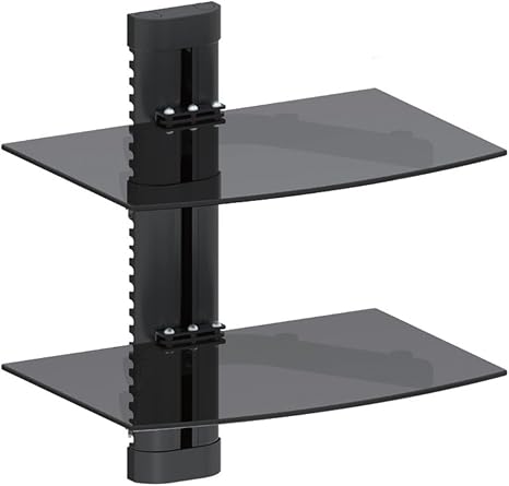 Maclean Mc 662 2 Tier Wall Floating Glass Shelf Support Amazon Co Uk Electronics