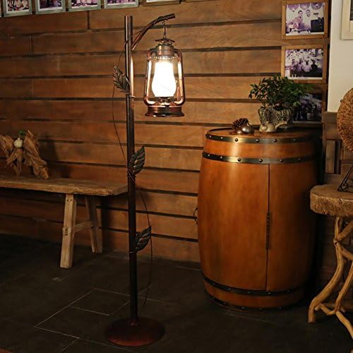 SHIQUNC Floor Lamp, Tree Branch and Leaves, Decor Lighting, Quality Iron Material, Vintage Color Painting, Firm Pedestal, E27, 220V,165cm