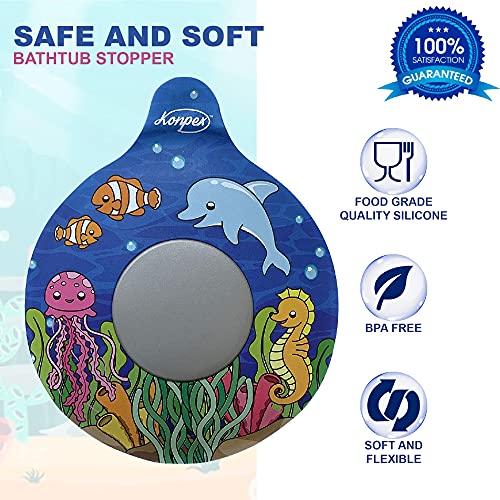 Bathtub Stopper Tub Drain Plug Stopper, Adorable Universal Silicone