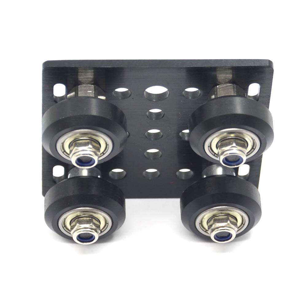 Befenybay Big V-Wheel with Plate for 2020 Aluminum Profile 3D Printer Parts for CNC Kossel Black Wheel: Industrial & Scientific