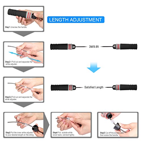 image for Jump Rope,TechRise Professional Skipping Rope Jump Rope with Skin-frie