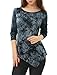 Allegra K Women's Long Sleeves Tie-Dye Handkerchief Hem Top M Dark Grey