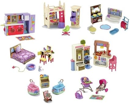 Amazon.com: Fisher-Price Loving Family Casa de muñecas muebles ~ montón de 7 Juegos: Toys \u0026 Games