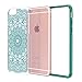 iPhone 6 Plus, iPhone 6s Plus Case, True Color Teal Ethnic Mandala Printed on Clear Transparent Hybrid Cover Hard + Soft Slim Thin Durable Protective Shockproof TPU Bumper Cover