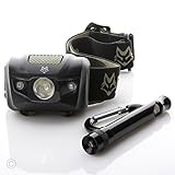 FOX LITE PRO Brightest LED Headlamp Combo. White & Red Light IPX5 Waterproof Head Lamp Torch. Camping Running Hiking DIY & Kids. Carabiner Flashlight Alert Whistle + Batteries + 100% Guarantee!