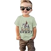 SOFEON Toddler Baby Boy Howdy Shirt Rodeo Western Graphic Letter Short Sleeve T-Shirt Kids Funny Cowboy Summer Tee Tops