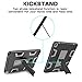 iPad Pro 10.5 Case,KAKA New iPad Pro 10.5 Inch 2017 Case[Heavy Duty]Three Layer Ultra Hybrid Shockproof Full-Body Protective Case With Kickstand for New Apple iPad Pro 10.5 Inch 2017 Model,Black/Grey