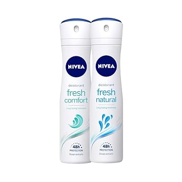 NIVEA Deodorant, Fresh Comfort, 150ml and Nivea Fresh Natural Deodorant For Women, 150ml