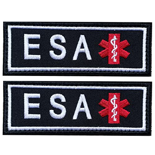 TACVEL 2 Pieces Emotional Support Animal Patch for Dog, Vest Removable Tactical Patches Hook and Loop Harness American Flag Dog Patches Set for Dog Harness Vest Collar