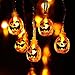Icicle Orange Halloween Pumpkin Lights, 3D Pumpkin String Light Indoor LED Jack-O-Lantern Halloween Lights (9.51ft 20 LEDs, Battery-Powered)