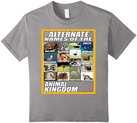 Kids Alternate Names Of The Animal Kingdom - Meme Shirt 6 Slate
