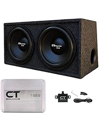 CT Sounds 2.0 Dual 12 Inch Subwoofer Bass Package in Ported Box with Amplifier