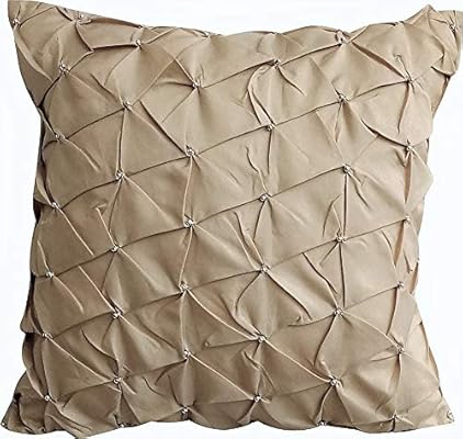 Beige Decorative Taffeta Throw Pillow Cover 30x30 Beige Couch
