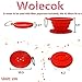 Wolecok Collapsible Pour Over Coffee Dripper, Set of 2 Silicone Reusable Cone Filter Holder with 50 Pcs #2 Paper Filters - For Home, Camping, Travel, Office (Red+Blue)