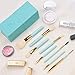 amoore 8pcs Soft Synthetic Fiber Makeup Brush Set with Wooden Handle and Aluminum Ferrule