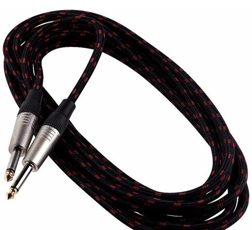 RockCable RCL 30206 TC Instrument Cable (braided) straight - straight 20Ft, black
