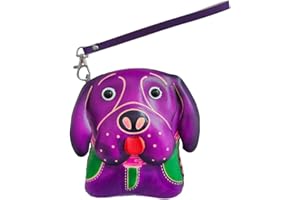 Yzikema 1 Pcs Leather Zipper Coin Purse Dog Shaped Wallet, Wrist Bag,Hand Bag,Coin Organizer, Change Holder,Card Case, Mini Leather Zipper Storage Bag for Women