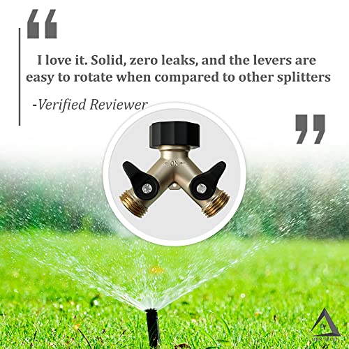 Heavy Duty 2 Way Hose Splitter (Premium Brass for Superior Durability