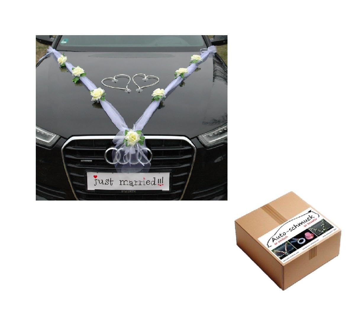 Organza M + Hearts® Car Jewellery (Ecru2/White/White)