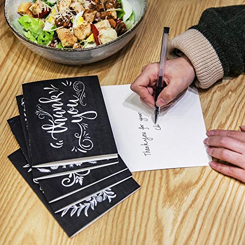 Black Retro Thank You Cards 36 Pack, Thank You Notes for Wedding, Baby Shower, Graduation, Work Anniversary, Teacher and Employee Appreciation, 6 Vintage Rustic Style, Include Envelopes & Sticker