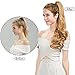 SEIKEA 20 Inch Curly Ponytail Extension Clip in Wrap Around Synthetic Hairpieces for Women - Gold Blonde Mix