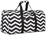 World Traveler Black Chevron Gym Duffle Bag 21-inch