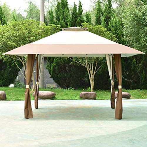 DNNAL Pavillon im Freien, 4 x 4 m wasserdichte Outdoor-Markise Vordach Große Marquee Shelter mit Tragetasche für… – Bild 8