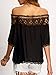 Genluna Women's Tops Lace Floral Strapless Loose Blouse XX-Large Black