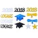 2018 Graduation Table Confetti Graduation Party Supplies - 3 Oz / 2000 Pieces. Graduation Decorations for Grad Party are of Gold, Black, Silver and Blue CONGRATS, Stars, 2018, Cap, Diploma Confetti