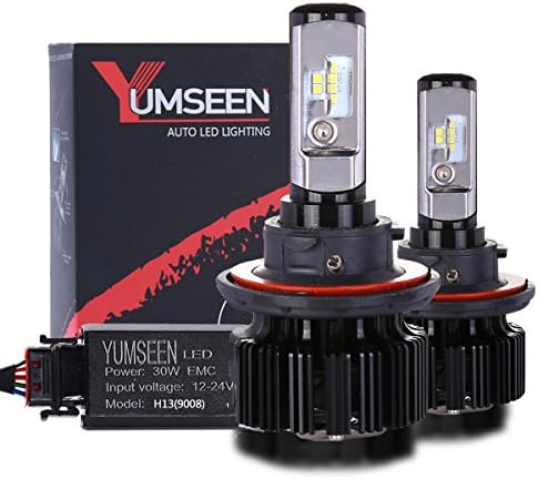 YUMSEEN LED Headlight Bulbs Conversion Kit -60w 6,400Lm 6000K Cool White Philips Light Source - 2 Yr Warranty (H13)