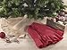 Fennco Styles Holiday Décor Ruffle Trim Jute Burlap Christmas Tree Skirt, 53-inch Round, Natural