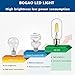 Bogao E26 6W Dimmable Edison Style Antique LED Filament Tubular Light Bulb, 4000K Neutral White 600LM, E26 Medium Base Lamp, T14(T45) Tubular Shape, 65W Incandescent Equivalent, ( 4 Pack 4000K )