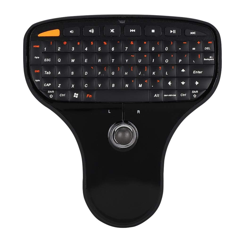 USB Multimedia Keyboard with 2.4G Wireless Mouse, Full QWERTY Keyboard and Trackball for Multimedia Control
