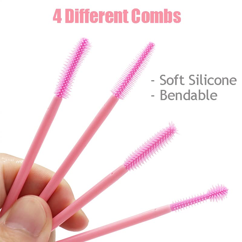 Eyelash Comb, BYVUTE Eyelash Mascara Separator with Comb Cover, 4pcs