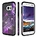DOMAVER Galaxy S7 Case, Samsung Galaxy S7 Case, SM-G930 Case Dual Layer Heavy Duty Shockproof Soft Silicone Bumper Hard PC Cover with Nebula Stars Protective Phone Case for Samsung S7 G930w, Purple