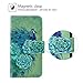 Galaxy S8 Wallet Case, Galaxy S8 Case,MagicSky Floral Premium PU Leather Flip Folio Case Cover with Wrist Strap, Card Holder, Cash Pocket,Kickstand for Samsung Galaxy S8 - Green Peacock