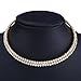 Stuffwholesale Gold Plated Crystal Rhinestone Choker Necklace Double Rows Cup Chain Women Jewelry (Gold )