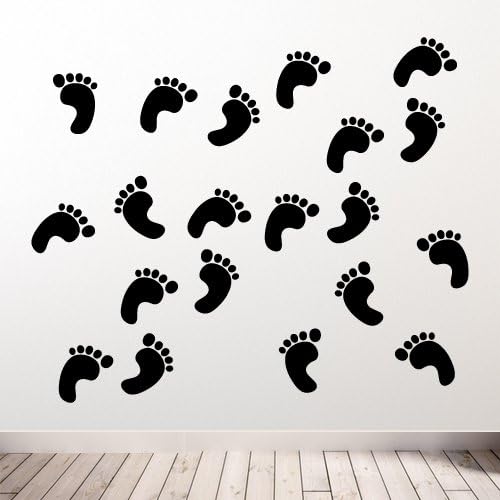 Kids Nursery Footprints,Nursery Wall Decorations Window Stickers Wall Decor Wall Stickers Wall Art Wall Decals Stickers Wall Decal Decals Mural Décor Diy Deco Removable Wall Decals Colorful Stickers
