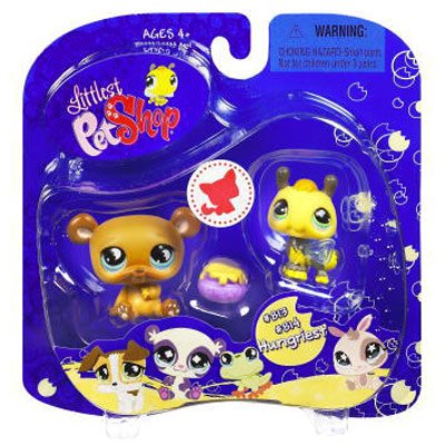 Littlest Pet Shop Hungriest Pet Pairs Honey Bear (#813) And Bumblebee (#814)