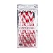 Cupture Reusable & Unbreakable Red & White Color Striped Straws - 12 Count + Free Brush