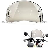 Windshield for Scooter Motorcycle Windscreen Wind Proof for Electric Bike (Smoked)