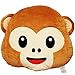 EvZ Emoji Monkey Face Emoticon Cushion Stuffed Plush Soft Pillow, Official Certified, 32cm Brown