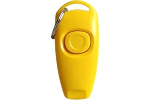 2 in 1 Pet Whiste Training Clicker with Wrist Strap, Suitable for Dog, Cat, Bird or Other Pets(Lemon Yellow)