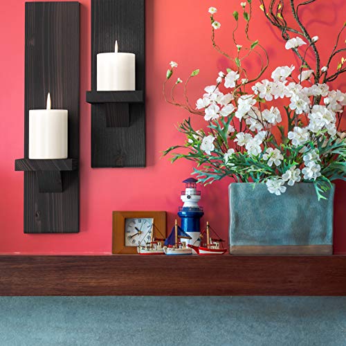 WallMount Candle Sconces Wood Candle Holders Floating Shelves