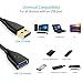 SYNCWIRE USB Extension Cable 2M - High Speed USB 3.0 Type A Male to Female Lead with Gold Plated 5Gbps Data Transfer and Charging Extender Cord - Black
